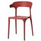 Fabulaxe Modern Plastic Outdoor Dining Chair with Open U Shaped Back, Red QI004228.RD - alternate 1